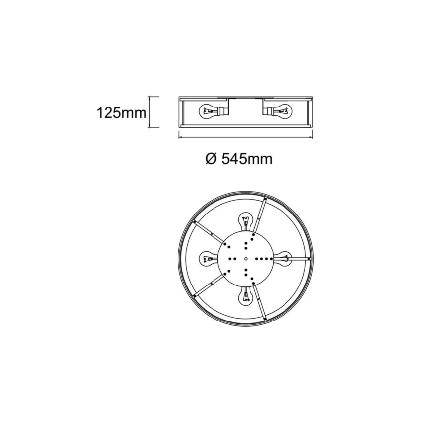 Open Design OR85983 - Плафон ZALINDRO 4xE27/15W/230V Ø 54,5 см бял/черен