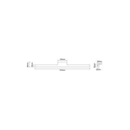 Open Design OR86164 - LED осветление за огледало за баня LUCE LED/12W/230V 3000/4500/6500K 91,5 cm IP44 черно