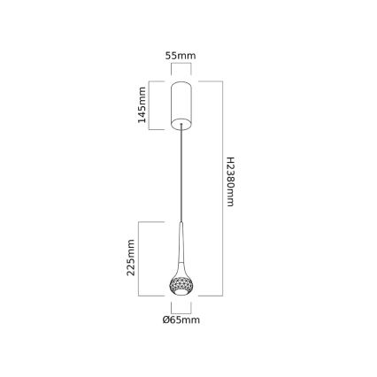 Open Design OR86171 - LED полилей на кабел CRIMA LED/7W/230V месинг