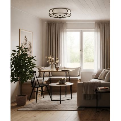 Open Design OR86614 - Таванно осветително тяло STESSO, 6xE27/12W/230V, Ø 85 см, кафяво