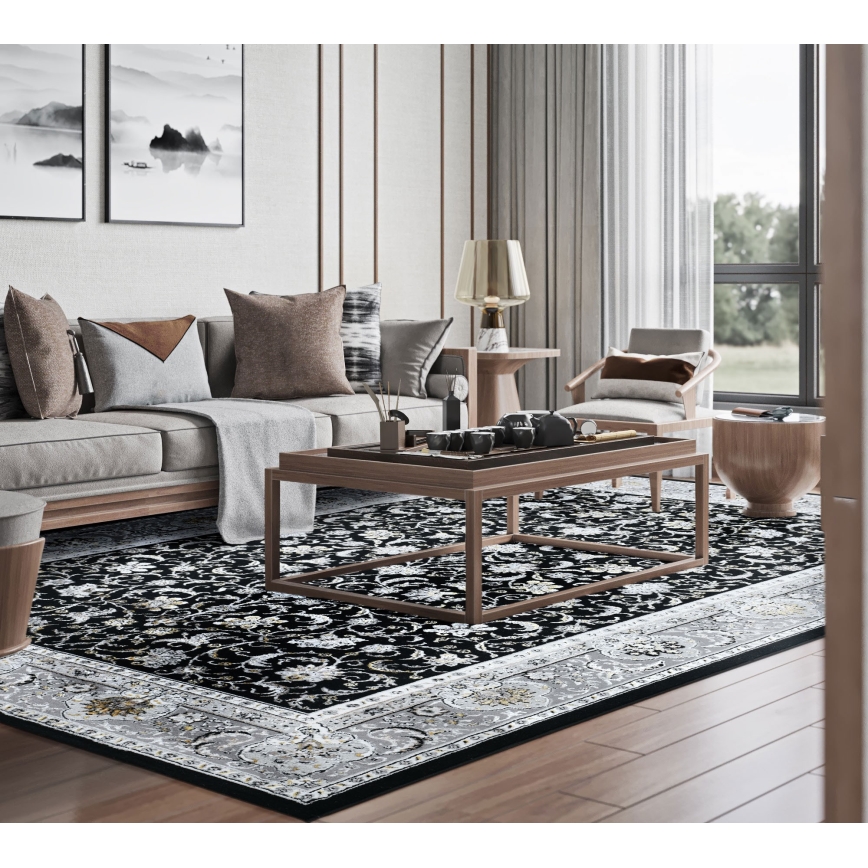 Ориенталски килим GRECE 120x170 cm 2150 g/m2 черно/сиво/бяло
