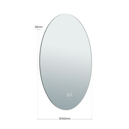 LED Баня отопляем стена огледало с подсветка FOCUS LED/18W/230V 3000/4200/6000K Ø 45 cm IP44