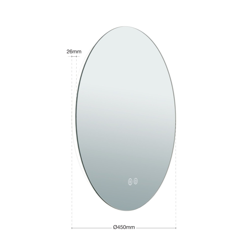 LED Баня отопляем стена огледало с подсветка FOCUS LED/18W/230V 3000/4200/6000K Ø 45 cm IP44
