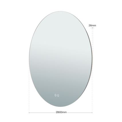 LED Баня отопляем стена огледало с подсветка FOCUS LED/25W/230V 3000/4200/6000K Ø 60 cm IP44