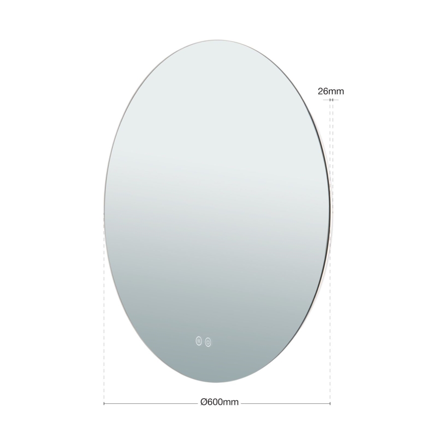 LED Баня отопляем стена огледало с подсветка FOCUS LED/25W/230V 3000/4200/6000K Ø 60 cm IP44