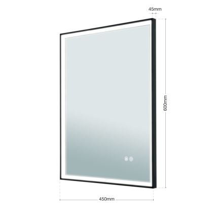LED Огледало за баня с подгряване и подсветка за стена FRAME LED/48W/230V 3000/4000/6000K 60x45 см IP44