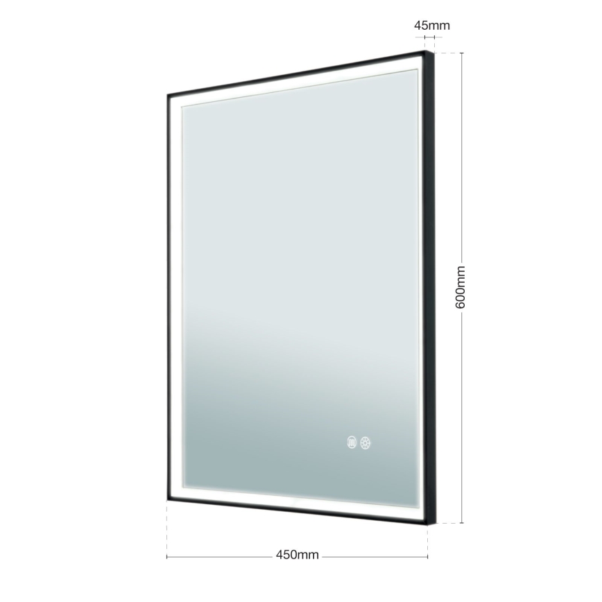LED Огледало за баня с подгряване и подсветка за стена FRAME LED/48W/230V 3000/4000/6000K 60x45 см IP44