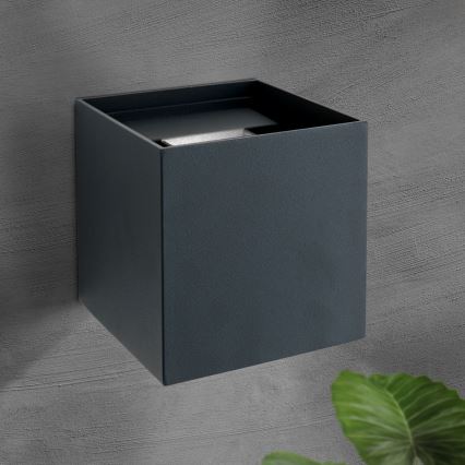 LED Екстериорен аплик CUBE 2xLED/3W/230V IP54 антрацит