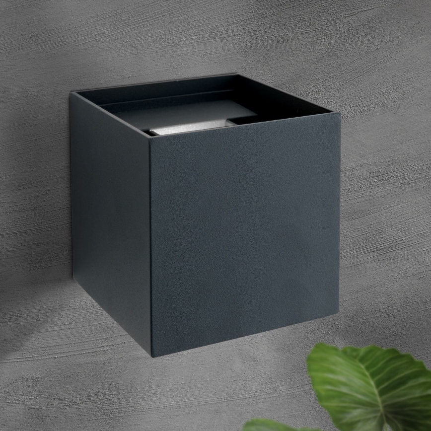 LED Екстериорен аплик CUBE 2xLED/3W/230V IP54 антрацит