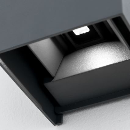 LED Екстериорен аплик CUBE 2xLED/3W/230V IP54 антрацит