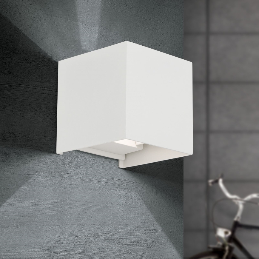 LED Екстериорен аплик CUBE 2xLED/3W/230V IP54 бял
