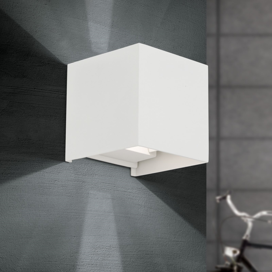 LED Екстериорен аплик CUBE 2xLED/3W/230V IP54 бял