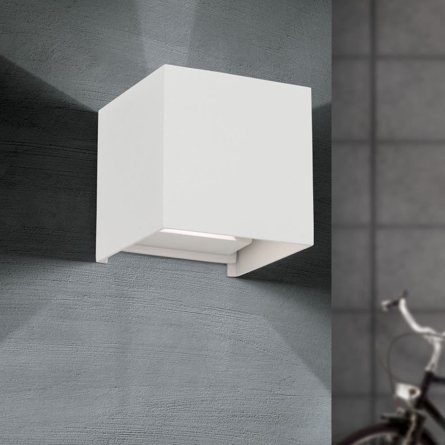 LED Екстериорен аплик CUBE 2xLED/3W/230V IP54 бял