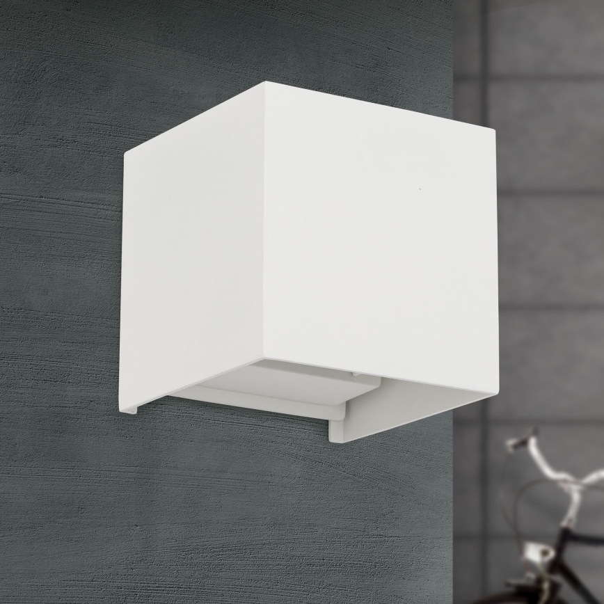 LED Екстериорен аплик CUBE 2xLED/3W/230V IP54 бял