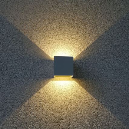 LED Екстериорен аплик CUBE 2xLED/3W/230V IP54 бял