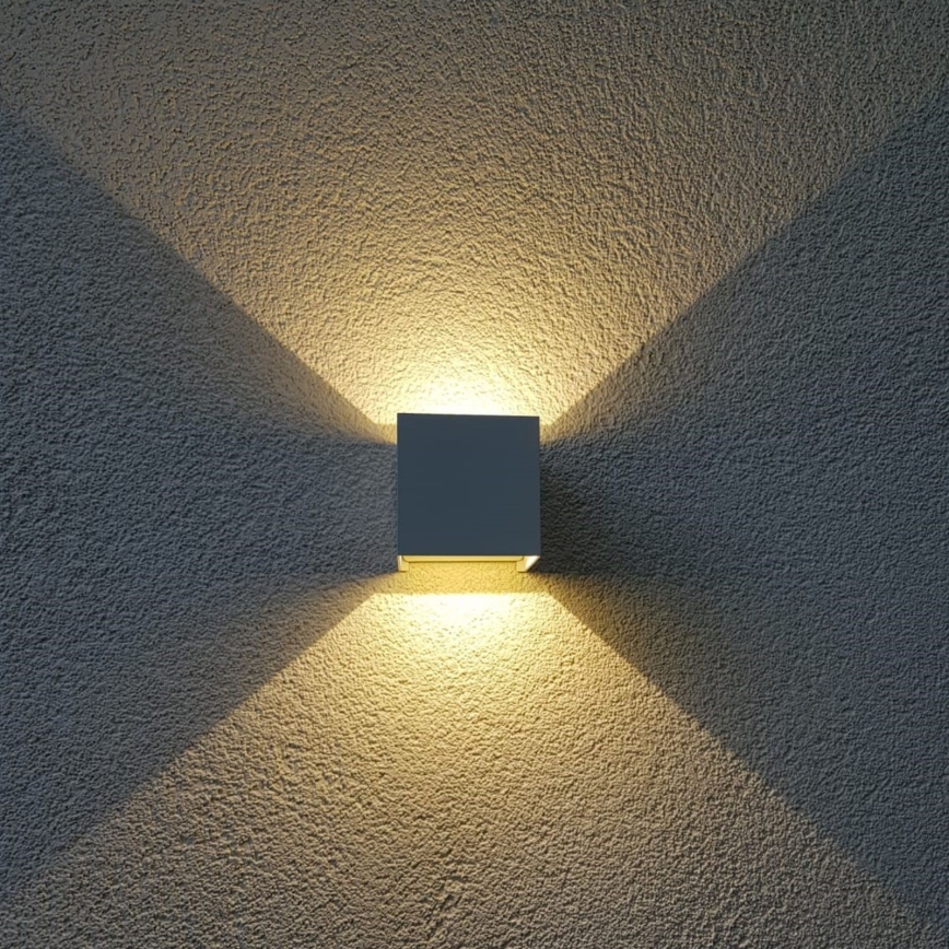 LED Екстериорен аплик CUBE 2xLED/3W/230V IP54 бял