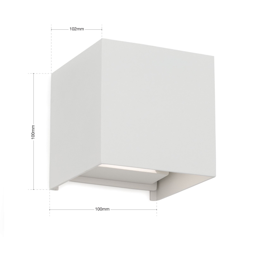 LED Екстериорен аплик CUBE 2xLED/3W/230V IP54 бял
