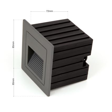 LED Лампа за вграждане LORO LED/2W/230V IP65 антрацит