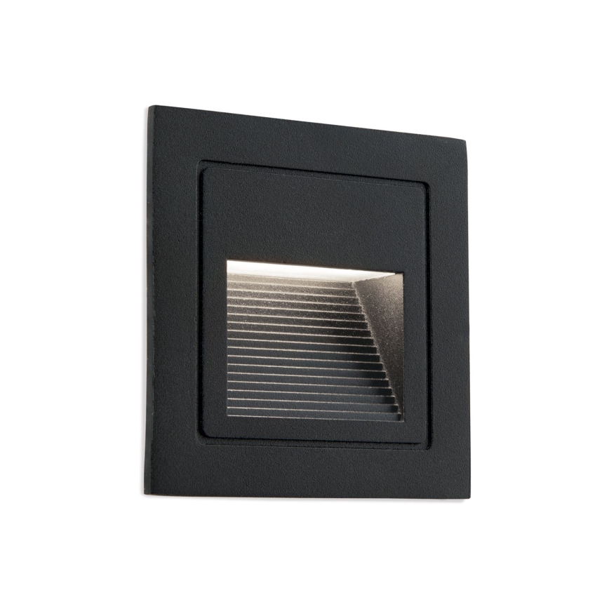 LED Вградена лампа LORO LED/2W/230V IP65 черен