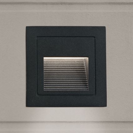 LED Вградена лампа LORO LED/2W/230V IP65 черен