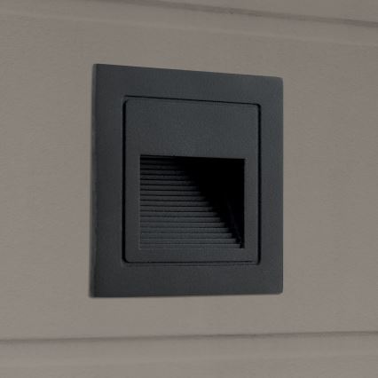 LED Вградена лампа LORO LED/2W/230V IP65 черен