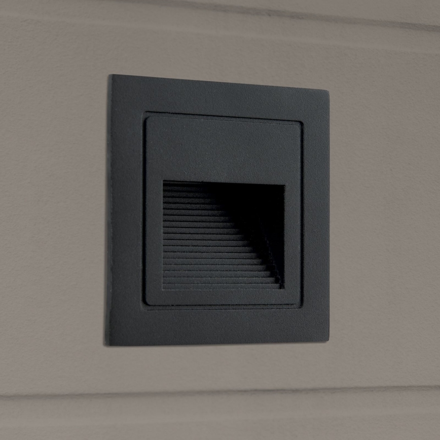 LED Вградена лампа LORO LED/2W/230V IP65 черен