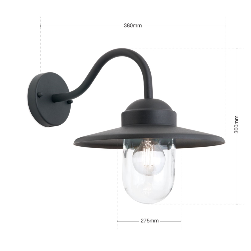 Екстериорен аплик EDWARD 1xE27/60W/230V IP44 черен