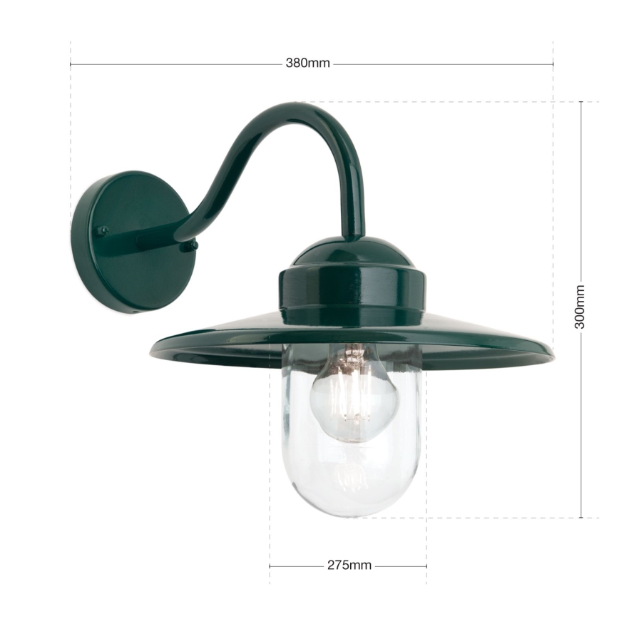 Екстериорен аплик EDWARD 1xE27/60W/230V IP44 зелен