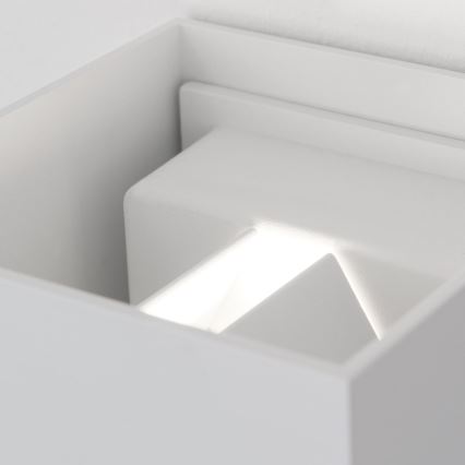 LED Външна стенна лампа със сензор за движение и здрач CUBE-S LED/13W/230V IP54 бял