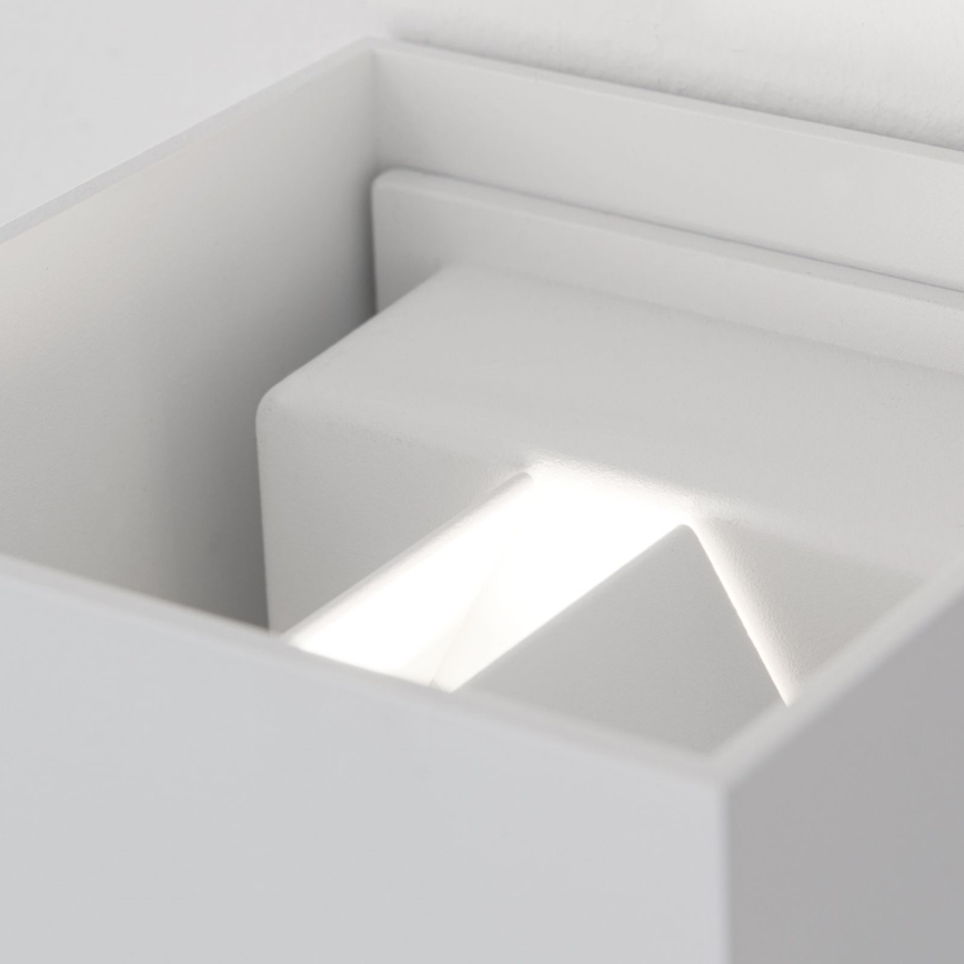 LED Външна стенна лампа със сензор за движение и здрач CUBE-S LED/13W/230V IP54 бял