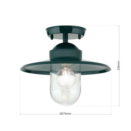 Екстериорен полилей за повърхностен монтаж EDWARD 1xE27/60W/230V IP44 зелен