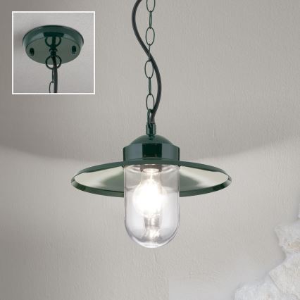 Екстериорна висяща лампа EDWARD 1xE27/60W/230V IP44 зелен