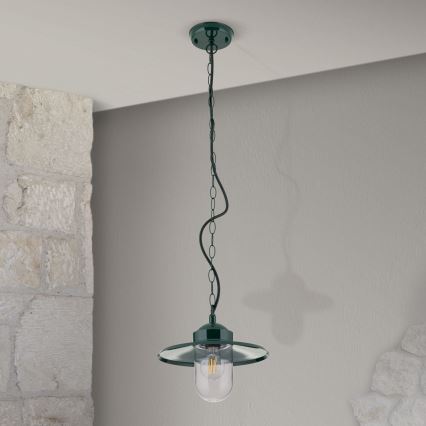 Екстериорна висяща лампа EDWARD 1xE27/60W/230V IP44 зелен
