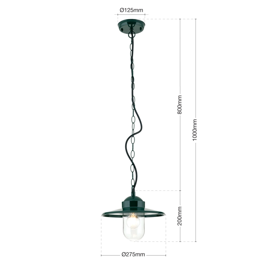 Екстериорна висяща лампа EDWARD 1xE27/60W/230V IP44 зелен
