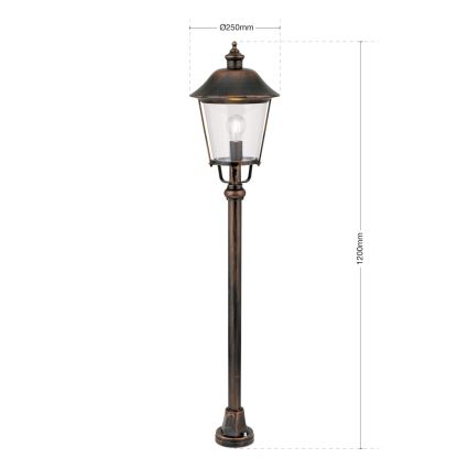 Екстериорна лампа KENZO 1xE27/100W/230V IP44 бронзов/патина