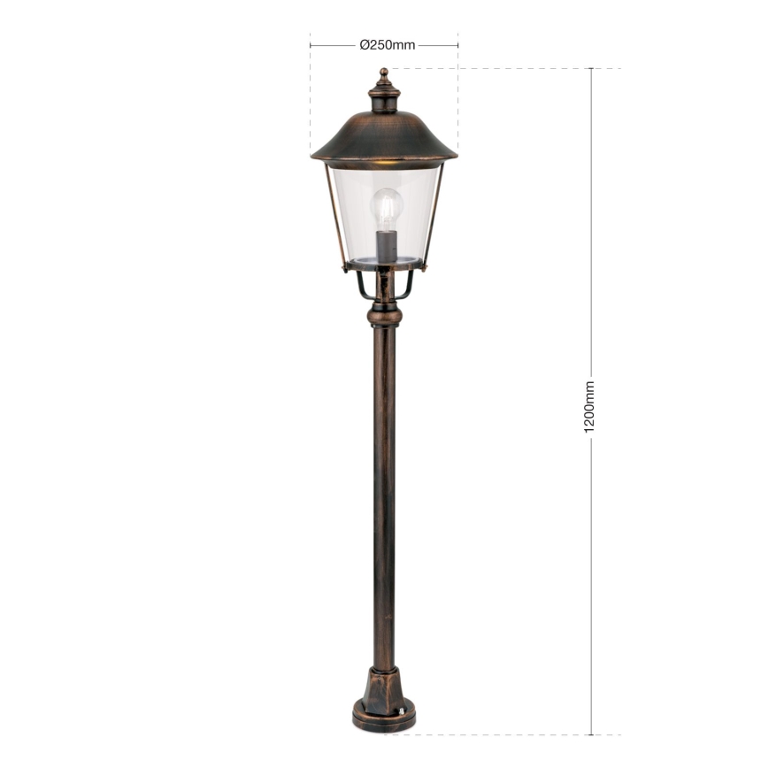 Екстериорна лампа KENZO 1xE27/100W/230V IP44 бронзов/патина