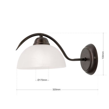 Аплик RULA 1xE27/40W/230V бял/бронзов