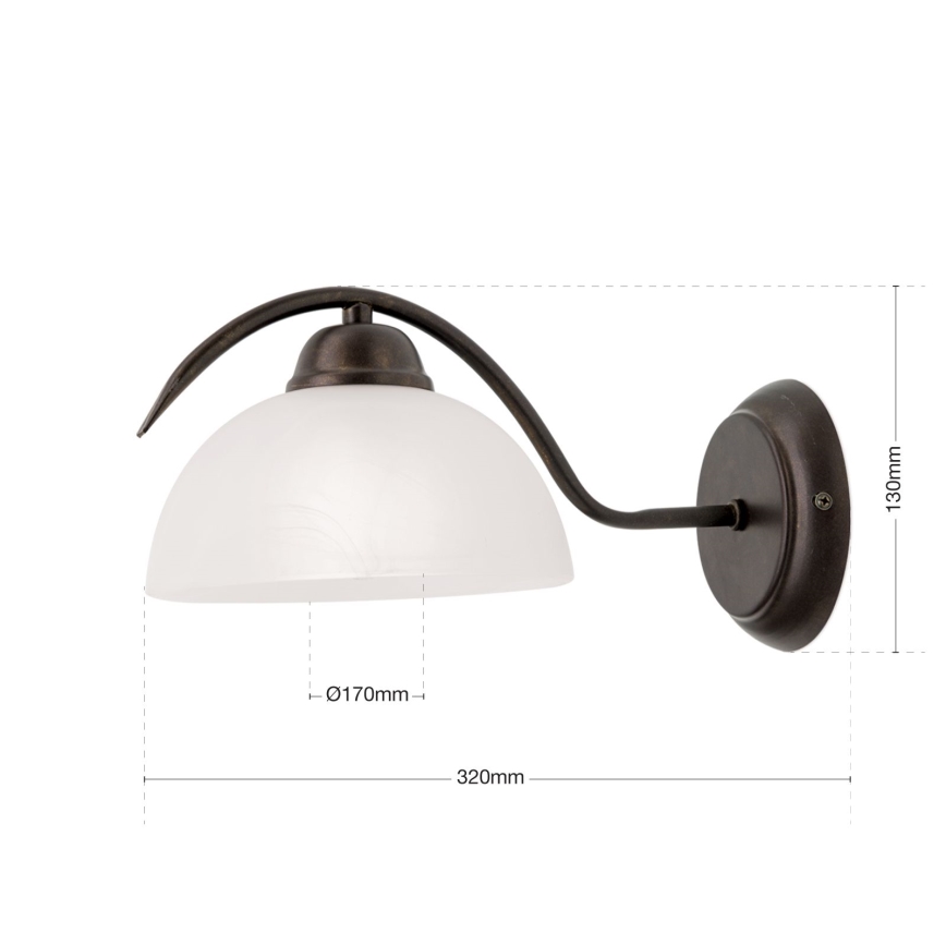 Аплик RULA 1xE27/40W/230V бял/бронзов