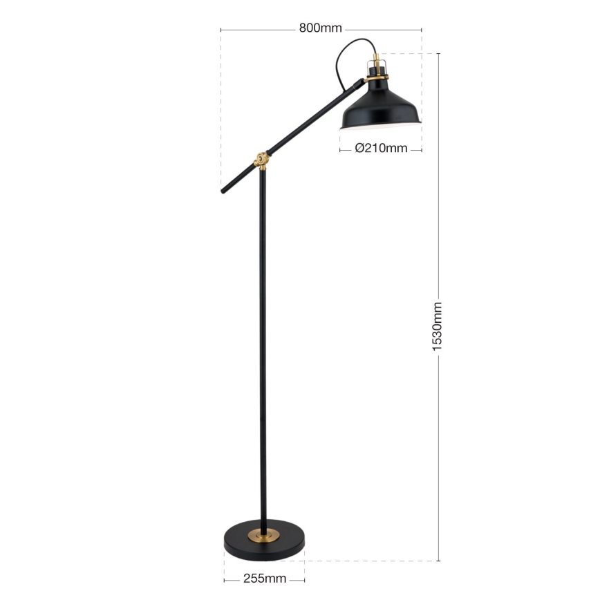 Лампион SCHILLER 1xE27/40W/230V черен/бронзов