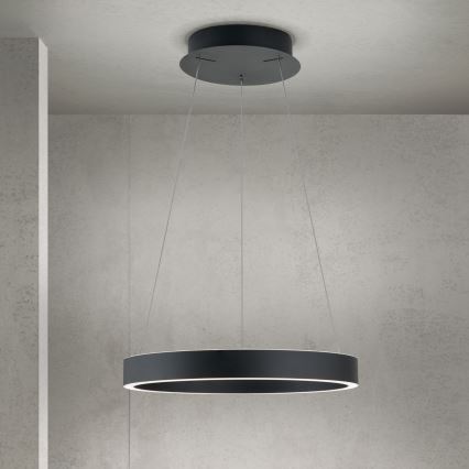 Димируема LED люстра на кабел KOLK LED/40W/230V 2700/3000/4000K диам. 40 см, черна