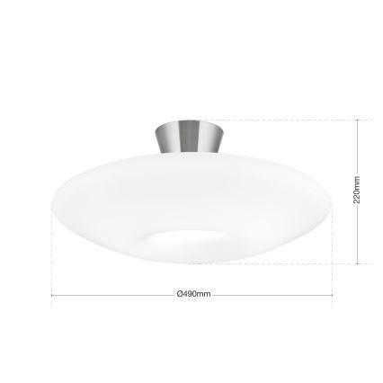Плафон BLANC 2xE27/60W/230V Ø 49 см матов хром
