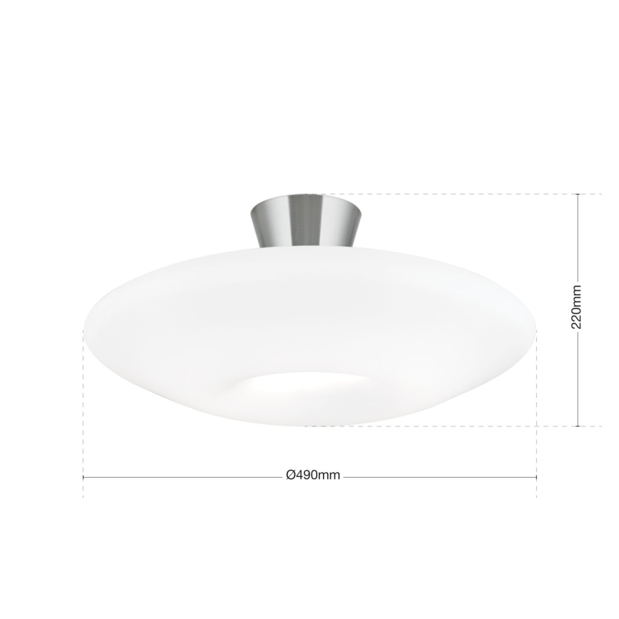 Плафон BLANC 2xE27/60W/230V Ø 49 см матов хром
