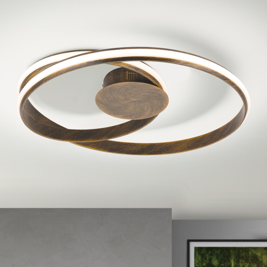 LED Димируем плафон CIRCUS LED/30W/230V кафяв/патина