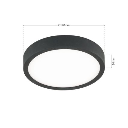 LED лампа за таван BULLY LED/12W/230V Ø 14 см черен