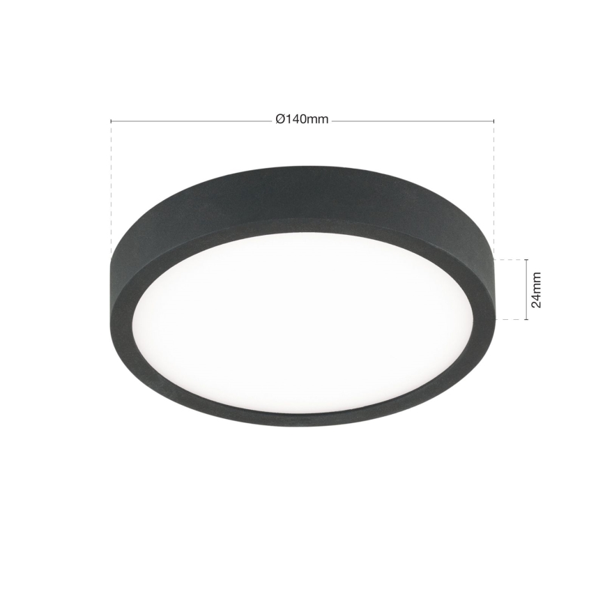 LED лампа за таван BULLY LED/12W/230V Ø 14 см черен