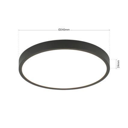 LED Плафониера BULLY LED/24W/230V Ø 24 см черен