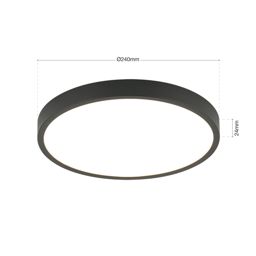LED Плафониера BULLY LED/24W/230V Ø 24 см черен