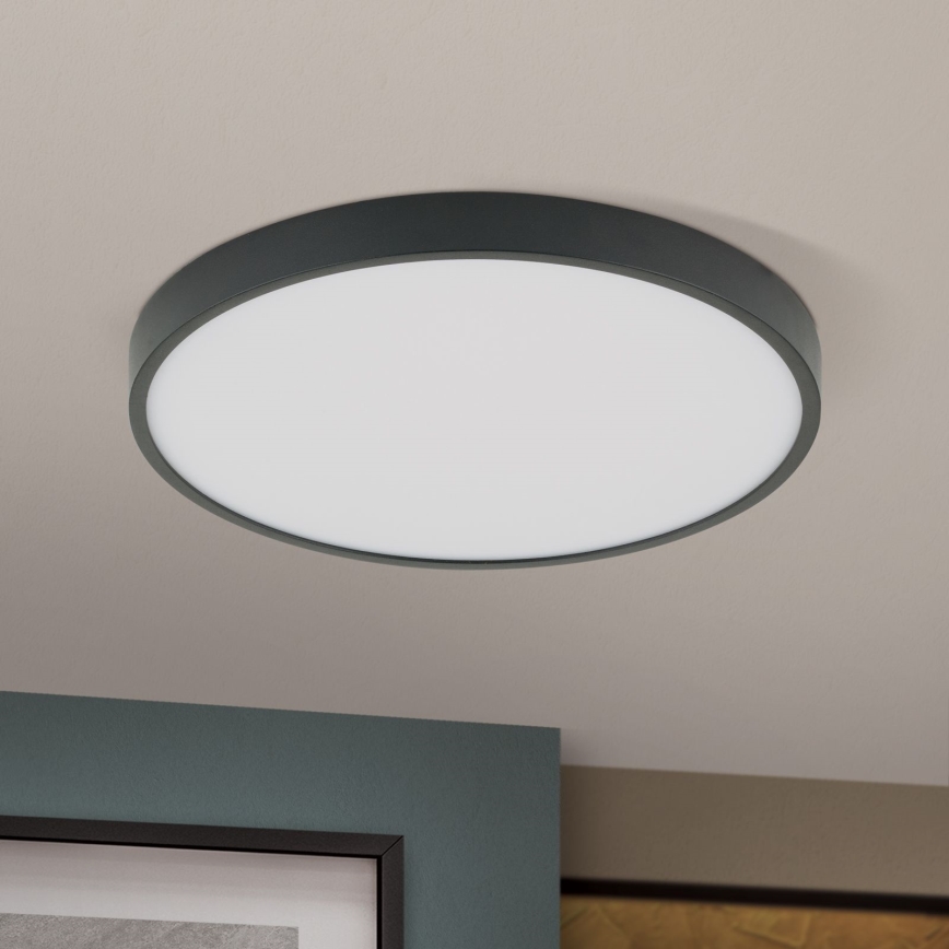 LED Плафониера BULLY LED/28W/230V Ø 28 см черен
