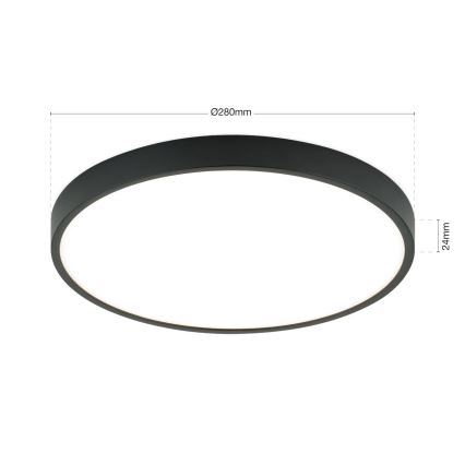 LED Плафониера BULLY LED/28W/230V Ø 28 см черен