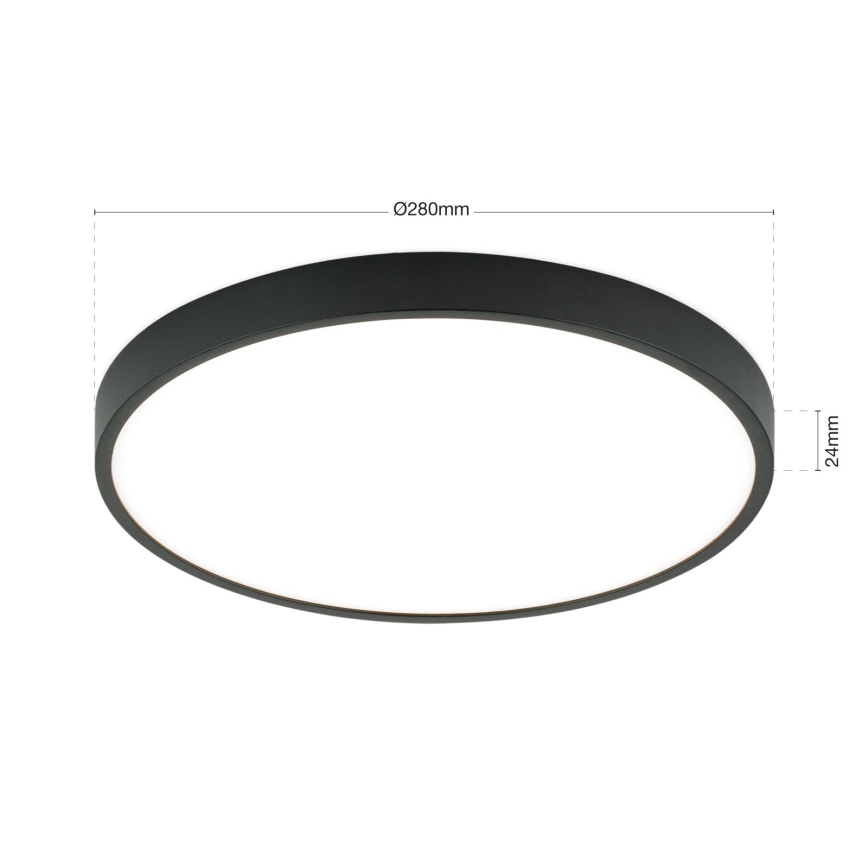 LED Плафониера BULLY LED/28W/230V Ø 28 см черен
